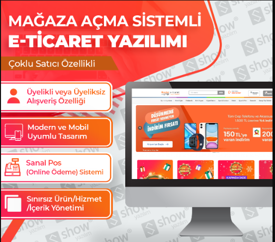 Mağaza Açma Özellikli E-Ticaret Yazılımı