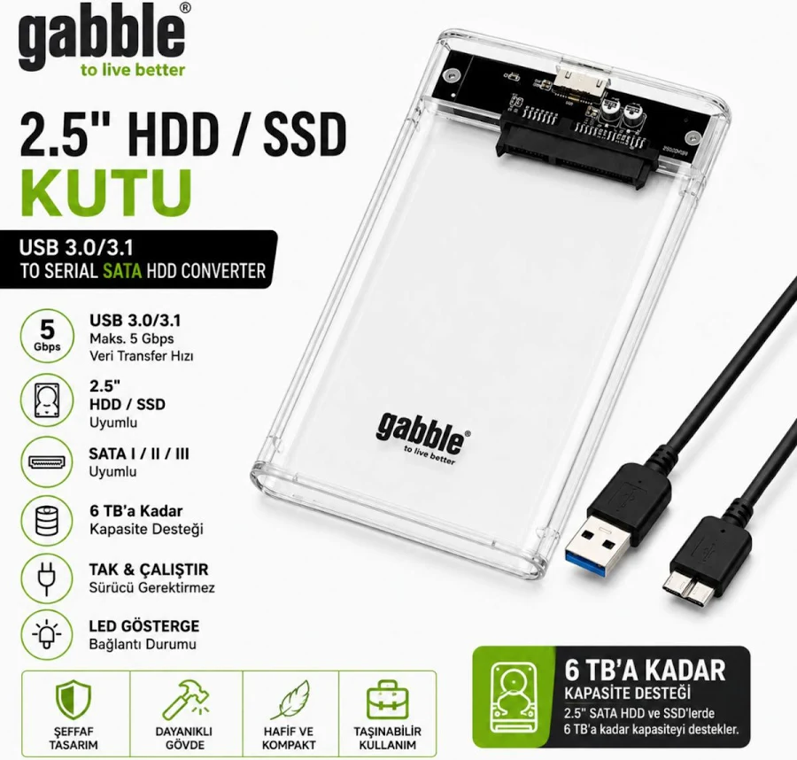Gabble 2.5 HDD/SSD Case