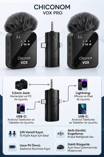 ONELL VOX KABLOSUZ YAKA MİKROFONU